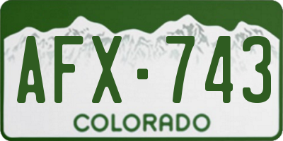 CO license plate AFX743