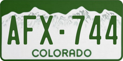CO license plate AFX744