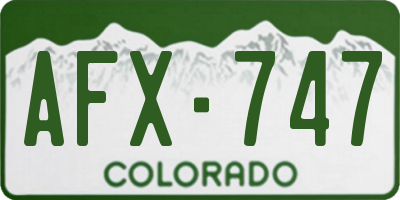 CO license plate AFX747