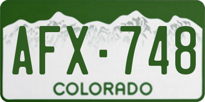 CO license plate AFX748
