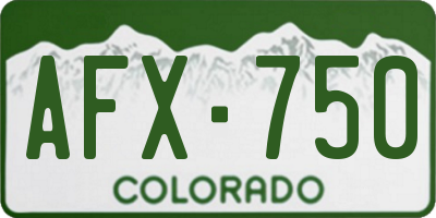 CO license plate AFX750