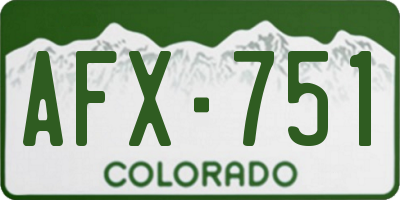 CO license plate AFX751