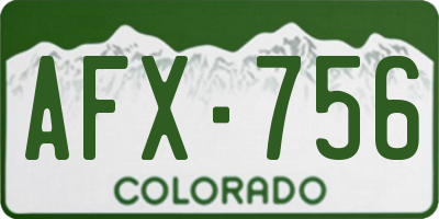 CO license plate AFX756