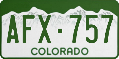 CO license plate AFX757