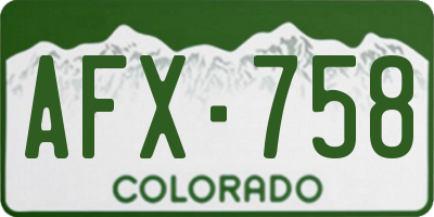 CO license plate AFX758