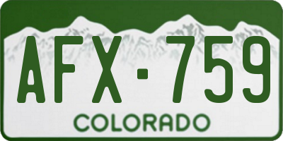 CO license plate AFX759
