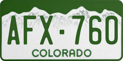 CO license plate AFX760