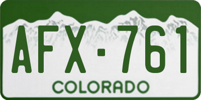 CO license plate AFX761