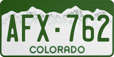 CO license plate AFX762