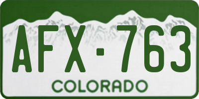 CO license plate AFX763