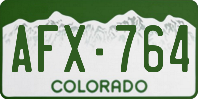 CO license plate AFX764