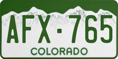 CO license plate AFX765