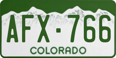 CO license plate AFX766