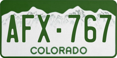 CO license plate AFX767