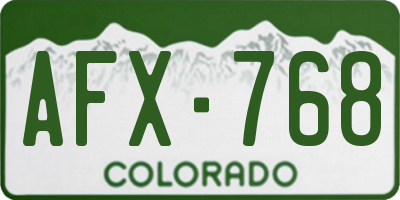CO license plate AFX768