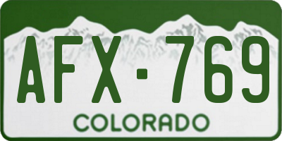 CO license plate AFX769