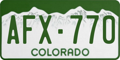 CO license plate AFX770