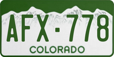 CO license plate AFX778