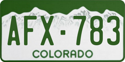 CO license plate AFX783