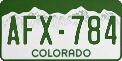 CO license plate AFX784