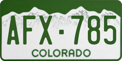 CO license plate AFX785