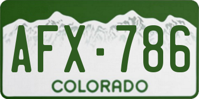 CO license plate AFX786