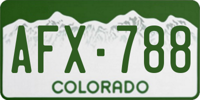 CO license plate AFX788