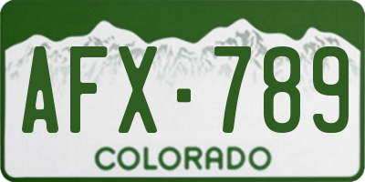 CO license plate AFX789