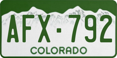 CO license plate AFX792