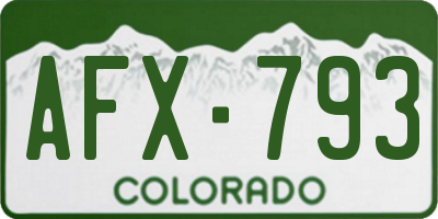 CO license plate AFX793