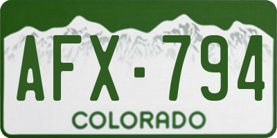 CO license plate AFX794