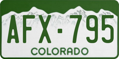 CO license plate AFX795