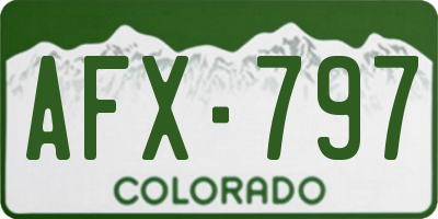 CO license plate AFX797