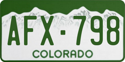 CO license plate AFX798