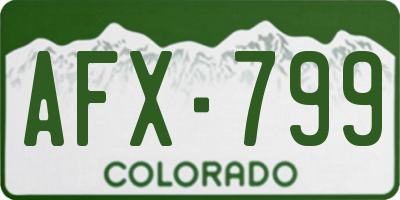 CO license plate AFX799
