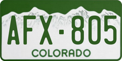 CO license plate AFX805