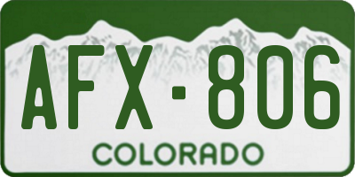 CO license plate AFX806