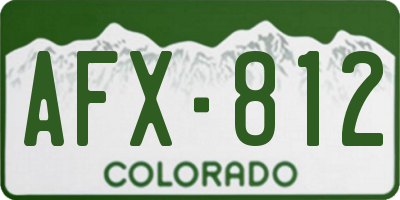 CO license plate AFX812