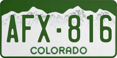 CO license plate AFX816