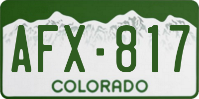 CO license plate AFX817