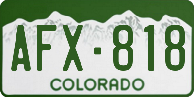 CO license plate AFX818