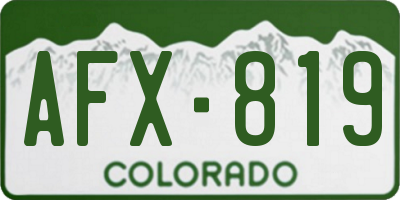 CO license plate AFX819