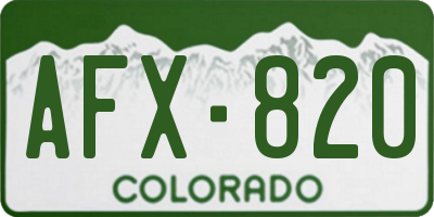 CO license plate AFX820