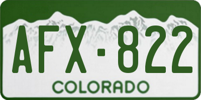 CO license plate AFX822