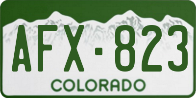 CO license plate AFX823