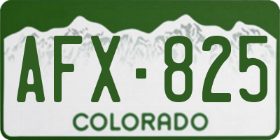 CO license plate AFX825