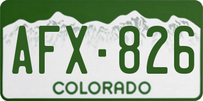 CO license plate AFX826