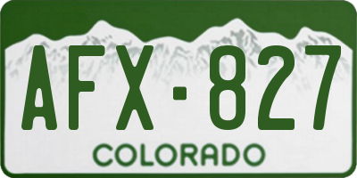 CO license plate AFX827