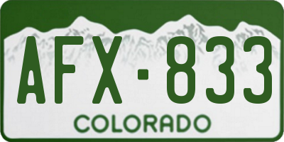 CO license plate AFX833