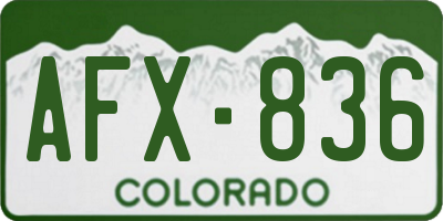 CO license plate AFX836